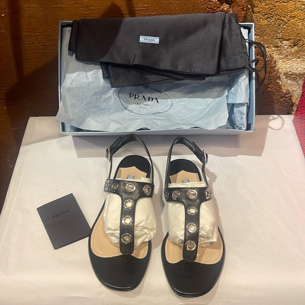 NWT Prada Flat Strap Sandal